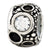 Black &White Swarovski Elements Charm Bead in Sterling Silver