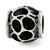 Black Enamel w/Sparkles Charm Bead in Sterling Silver