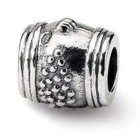 Sterling Silver Grape Barrel Bead Charm hide-image