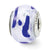 Silver/White Italian Murano Glass Charm Bead in Sterling Silver