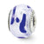 Sterling Silver Silver/White Italian Murano Glass Bead Charm hide-image