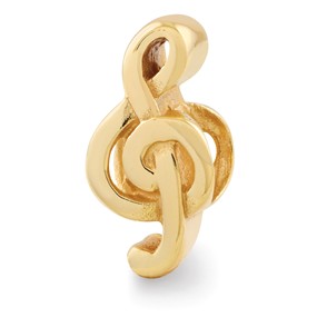 Gold Plated Treble Clef Bead Charm hide-image