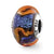 Sterling Silver Blue w/Orange Swirls Glass Bead Charm hide-image