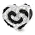 Black & White Swarovski Elements Charm Bead in Sterling Silver
