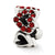 Red Swarovski Elements Hearts Charm Bead in Sterling Silver