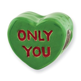 Sterling Silver Kids Only Love Enameled Heart Bead Charm hide-image