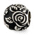Sterling Silver Black Enameled Floral Theme Bali Bead Charm hide-image