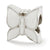 White Enameled Butterfly Charm Bead in Sterling Silver
