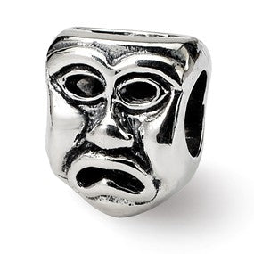 Sterling Silver Tragedy Mask Bead Charm hide-image