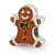 Enameled Gingerbread Man Charm Bead in Sterling Silver