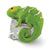 Enameled Lizard on Log Charm Bead in Sterling Silver