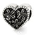 Heart w/Flowers Charm Bead in Sterling Silver