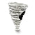 Tornado Charm Bead in Sterling Silver