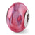 Pink Ceramic Charm Bead in Sterling Silver
