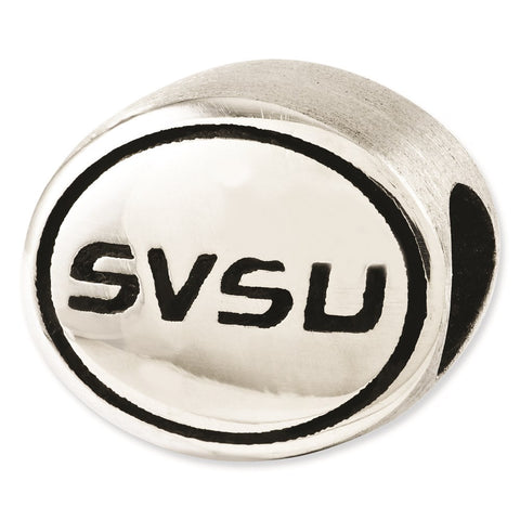Sterling Silver Antiqued Saginaw Valley State University Collegiate Bead