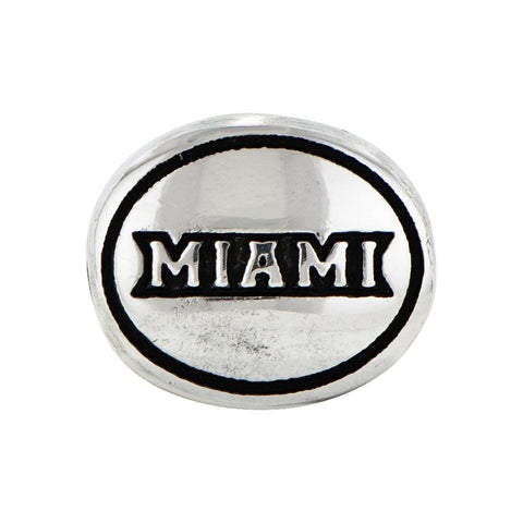 Sterling Silver Antiqued Miami Of Ohio Collegiate Bead