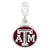 Sterling Silver Texas A & M University Collegiate Enameled Dangle Bead