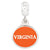 Sterling Silver University of Virginia Collegiate Enameled Dangle Bead