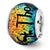 Sterling Silver St Thomas Orange Dichroic Glass Bead Charm hide-image