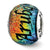 Aruba Orange Dichroic Glass Charm Bead in Sterling Silver