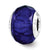 Dark Blue Faceted Glass Italian Charm Bead in Sterling Silver