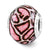 Sterling Silver Pink Print Overlay Italian Bead Charm hide-image