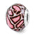 Pink Print Overlay Italian Charm Bead in Sterling Silver