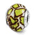 Yellow Print Overlay Italian Charm Bead in Sterling Silver