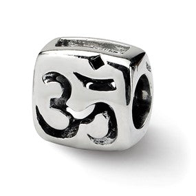 Sterling Silver Om Symbol Bead Charm hide-image