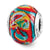 Multi-color w/Glitter Overlay Italian Charm Bead in Sterling Silver