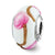 Pink Rose Floral Overlay Charm Bead in Sterling Silver