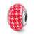 Red Checkered Overlay Italian Charm Bead in Sterling Silver