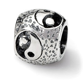 Sterling Silver Yin Yang Bead Charm hide-image