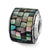 Black Mother of Pearl Mosaic Charm Bead in Sterling Silver