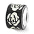 Black/White Mother of Pearl Mosaic Charm Bead in Sterling Silver