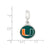 University of Miami Collegiate Enameled Charm Dangle Bead in Sterling Silver