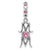 Swarovski Crystal MOM Charm Dangle Bead in Sterling Silver