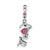 Sterling Silver Swarovski Crystal LOVE Dangle Bead Charm hide-image