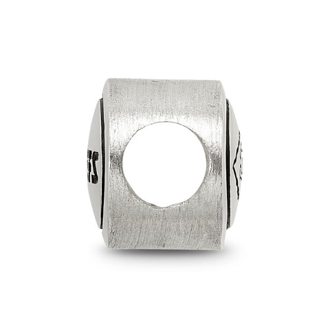Antiqued Kansas City Chiefs NFL Charm Bead in Sterling Silver