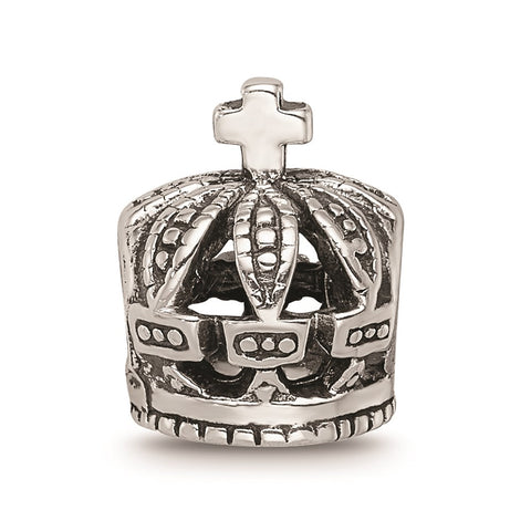 Crown Charm Bead in Sterling Silver