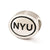 Antiqued New York University Collegiate Charm Bead in Sterling Silver