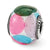 Grn/Blu/Pnk/Pur w/Glitter Glass Charm Bead in Sterling Silver