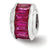 Fuschia CZ Charm Bead in Sterling Silver