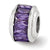 Purple CZ Charm Bead in Sterling Silver