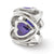 Purple CZ Heart Charm Bead in Sterling Silver