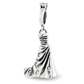 Sterling Silver Swarovski Wedding Dress Bead Charm hide-image