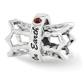 Sterling Silver Swarovski Elements Peace Spinner Bead Charm hide-image