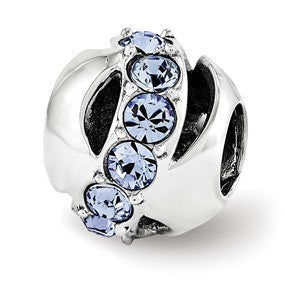 Sterling Silver Swarovski Elements Crystal River Bead Charm hide-image