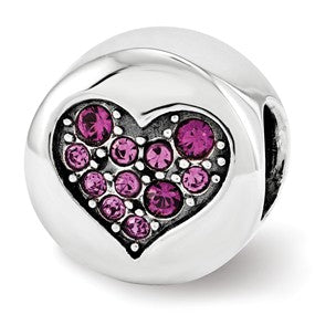 Sterling Silver Swarovski Elements Feb-Peace Bead Charm hide-image