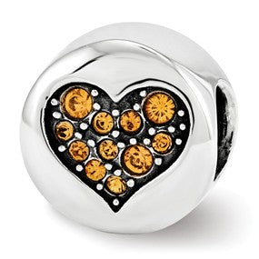 Sterling Silver Swarovski Elements Nov-Balance Bead Charm hide-image